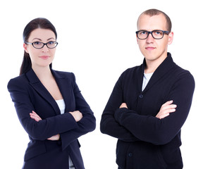 business people in eyeglasses isolated on white