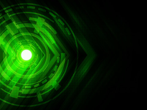 Abstract green futuristic digital technology background. Vector illustration