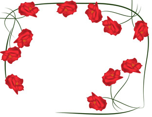 Red flowers frame