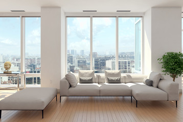 Soggiorno moderno con parquet