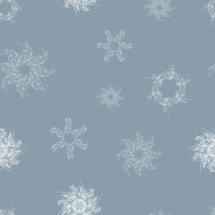 Snowflake Pattern - Snowflake vector pattern. Each snowflake is grouped individually for easy editing. - 123229411