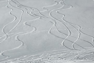 Fototapeta na wymiar Ski Slope with Fresh Curves