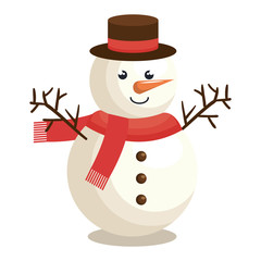 merry christmas snowman character vector illustration design