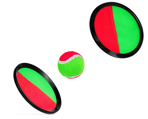 Game catch a ball on white background