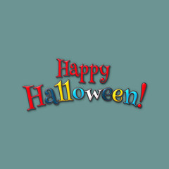 Happy Halloween lettering greeting card. Halloween banner with place for your text or pictures. 3d illustration with letters from colored clay and plasticine. Modern cartoon style. Design template.