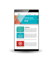 model website at device electronic vector illustration design