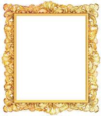 Cadre baroque rectangulaire doré,  ajouré, de style italien, avec ou sans fond