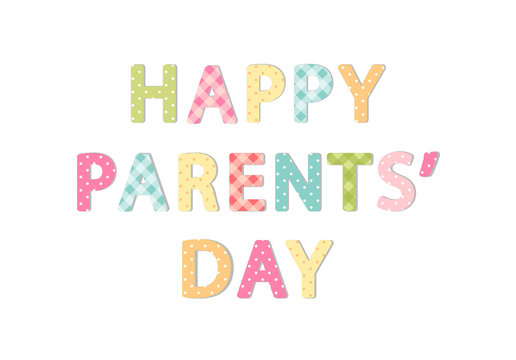 Cute Parents Day banner as bright festive letters in shabby chic style