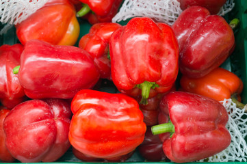 Red sweet pepper, cooking raw material.