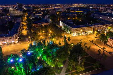 Night sity, view from roof