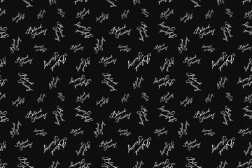 Black Friday seamless pattern. Black and white background. Lettering. Vector