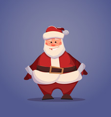 Funny Santa Claus cartoon character vector illustration.