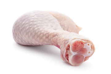 Fresh raw chicken leg quarter on white background - 123236858