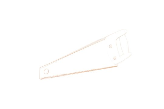 Hand saw. Isolated on white background. Sketch illustration.