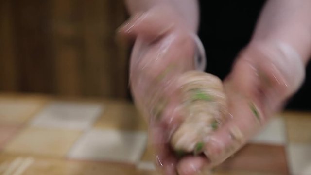 Preparing Homemade Meatballs For Family Dinner.