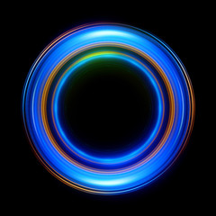 Abstract ring background with luminous swirling backdrop. Glowing spiral. The energy flow tunnel. Shine round frame with light circles light effect. Glowing cover. Space for your message.