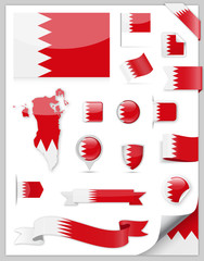 Obraz premium Bahrain Flag Set - Vector Collection