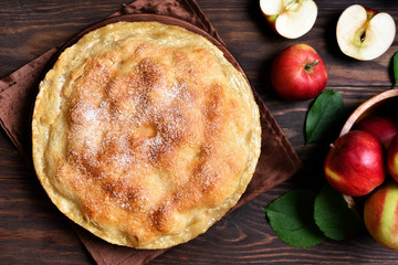 Apple pie, top view