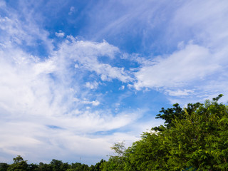 blue sky background with white clouds. After Rain.
