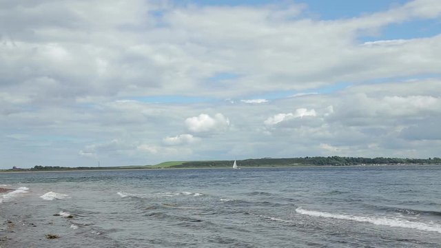 Yachts sails down the Moray Firth, Fortrose, Scotland