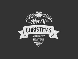 Merry Christmas lettering typography. Handwriting text design wi