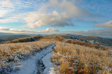 Panorama mountain autumn landscape