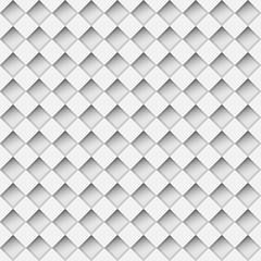 Seamless white notched diamond shapes vector pattern.