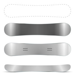 Blank snowboard vector template