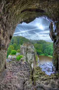 Fototapeta Loch im Felsen Externsteine Teuteburger Wald