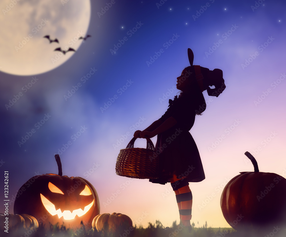 Canvas Prints little witch outdoors