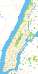 Manhattan - New York City Map - vector illustration - obrazy, fototapety, plakaty