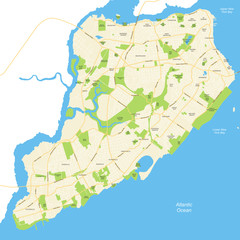 Staten Island - New York City Map - vector illustration