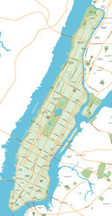 Manhattan - New York City Map - vector illustration