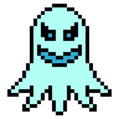 illustration design pixel art ghost