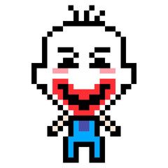 illustration design pixel art clown