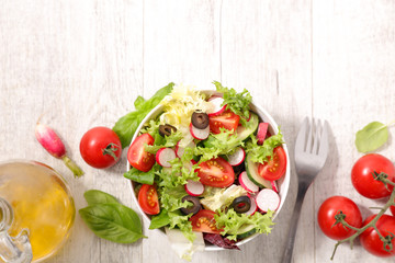fresh salad with tomato and radish