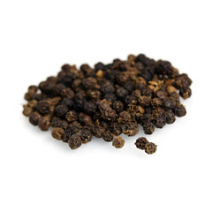 Black pepper, piper nigrum, isolated on white background