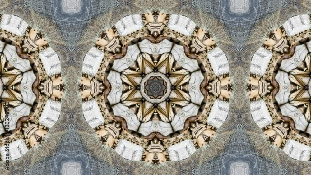 Poster multicolored abstract computer generated fractal mandala background