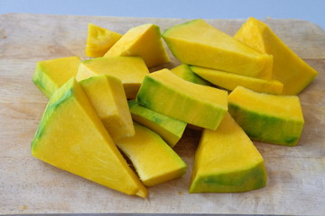 Fresh pumpkin, pumpkin slices