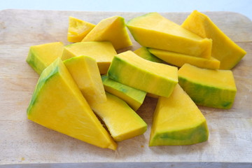 Fresh pumpkin, pumpkin slices