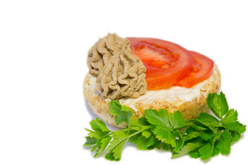 Toast with liver pate