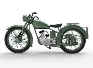 3d illustration of generic motorcycle. nice and clean metal. isolated on white background