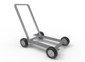 3d illustration of cart. white background isolated. icon for game web. 