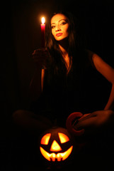 A young woman prepares for Halloween Challenge