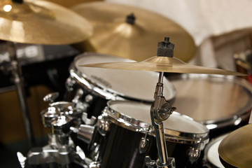Fototapeta na wymiar Detail of a drum kit closeup