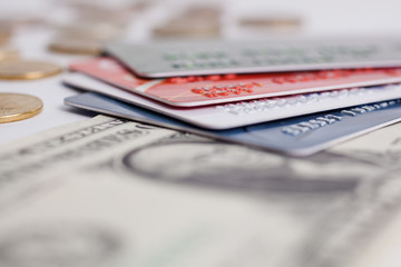 Credit cards closeup 