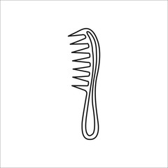 Barber hair comb sign line icon on background