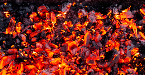 burning charcoal as background