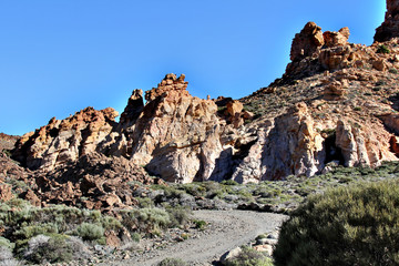 Fototapeta premium The uninhabited part of the giant mountain valley with rocks and dry plants