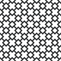 Black and white seamless geometric vector pattern.